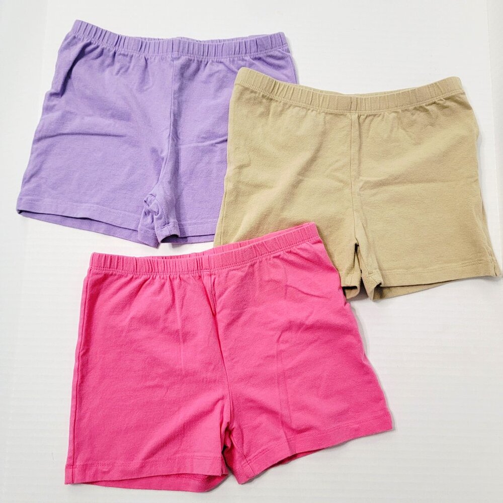 The Childrens Place Lot of 3 Girls Large 10/12 Cartwheel Shorts Pink Purple Tan